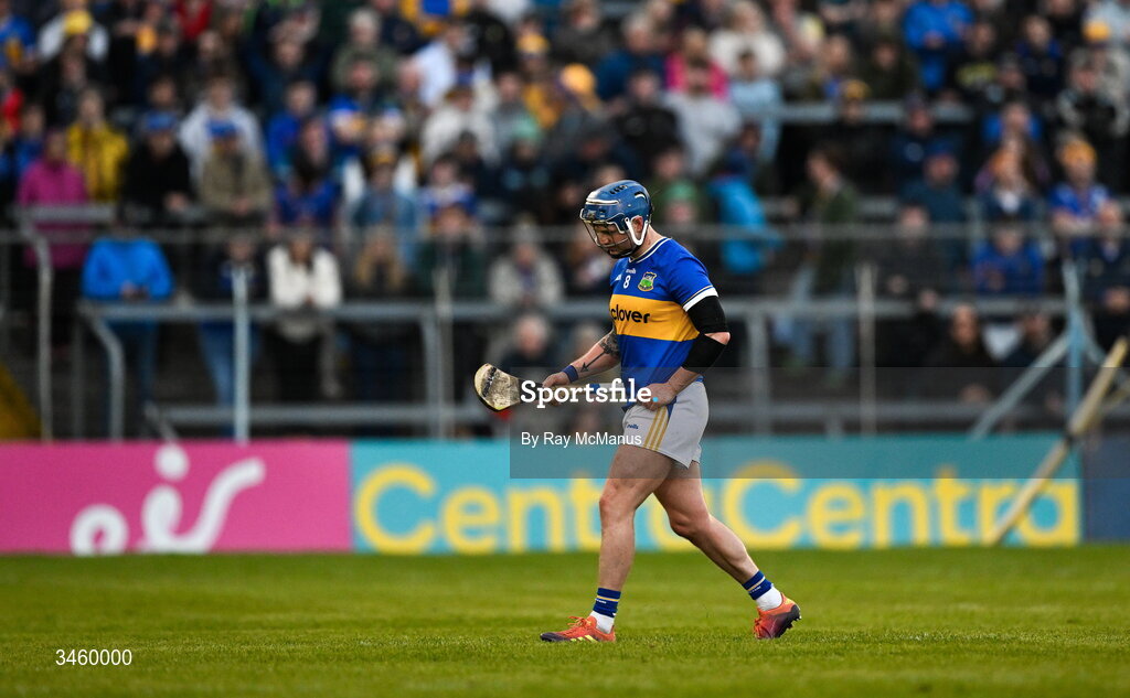 16 May 2026; Willie Connors of Tipperary leaves the field after receiving a red card, second yellow, during the Munster GAA Senior Hurling Championship Round 4 match between Tipperary and Clare at FBD Semple Stadium in Thurles, Tipperary. Photo by Ray McManus/Sportsfile