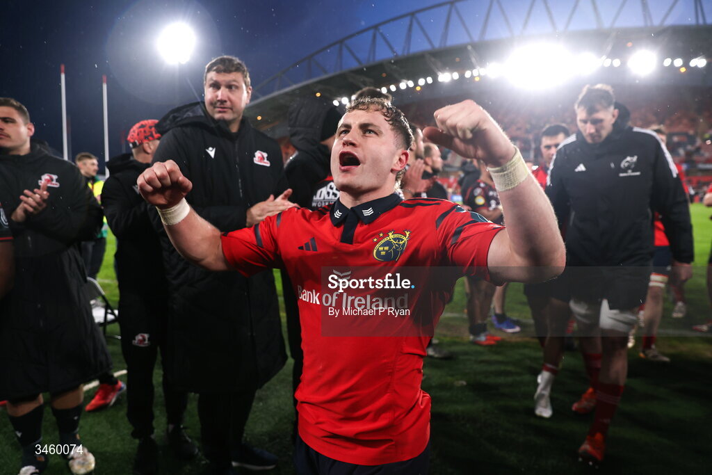 16 May 2026; Craig Casey of Munster after the United Rugby Championship match between Munster and Lions at Thomond Park in Limerick. Photo by Michael P Ryan/Sportsfile