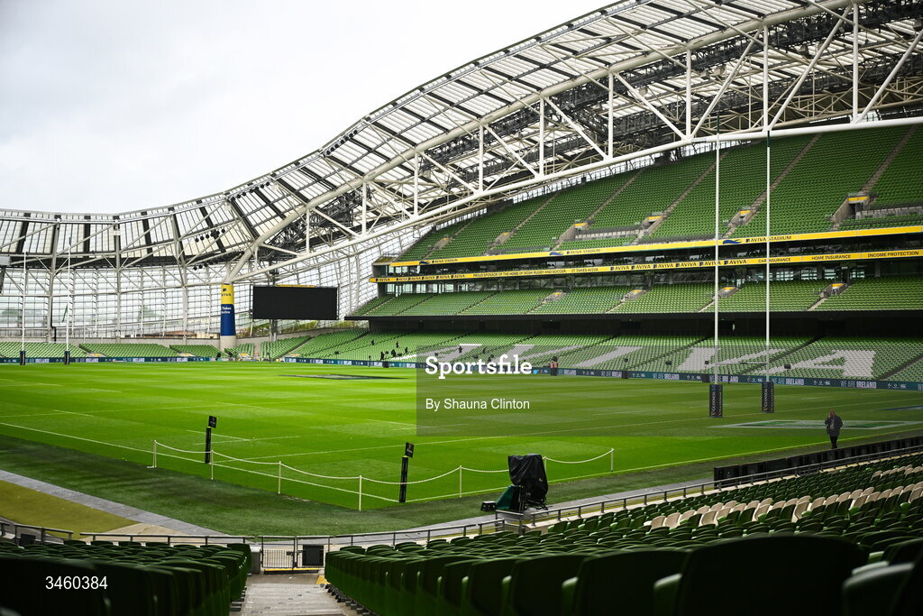 17 May 2026; A general view ahead of the Women's 6 Nations Rugby Championship match between Ireland and Scotland at the Aviva Stadium in Dublin. Photo by Shauna Clinton/Sportsfile