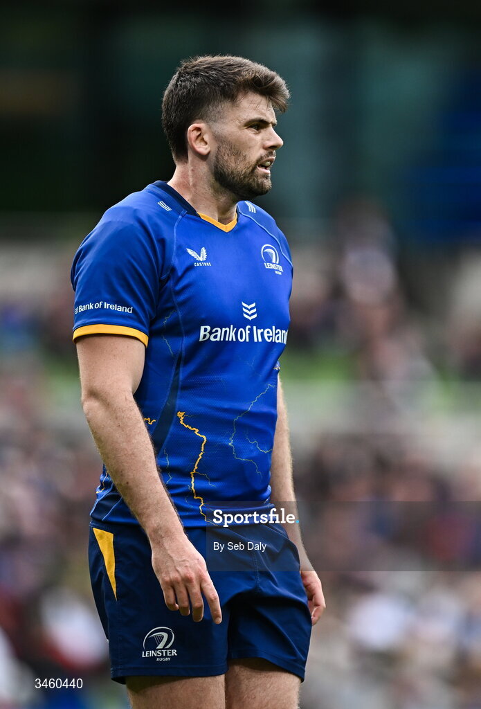 16 May 2026; Harry Byrne of Leinster during the United Rugby Championship match between Leinster and Ospreys at the Aviva Stadium in Dublin. Photo by Seb Daly/Sportsfile