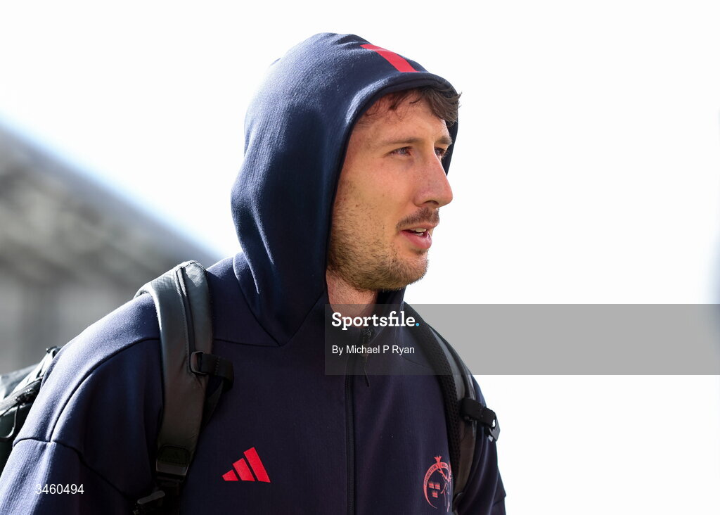 16 May 2026; Tom Ahern of Munster before the United Rugby Championship match between Munster and Lions at Thomond Park in Limerick. Photo by Michael P Ryan/Sportsfile