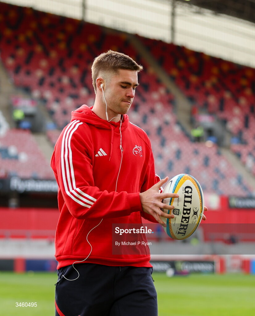16 May 2026; Jack Crowley of Munster before the United Rugby Championship match between Munster and Lions at Thomond Park in Limerick. Photo by Michael P Ryan/Sportsfile