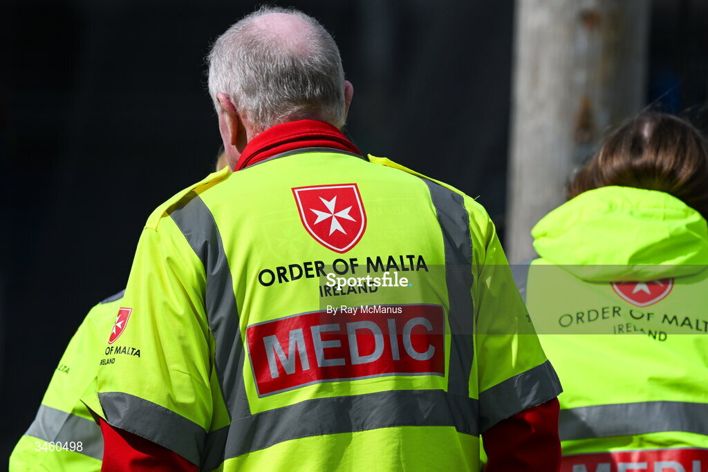 16 May 2026; Order of Malta personnel go to take up duty at the Munster GAA Senior Hurling Championship Round 4 match between Tipperary and Clare at FBD Semple Stadium in Thurles, Tipperary. Photo by Ray McManus/Sportsfile