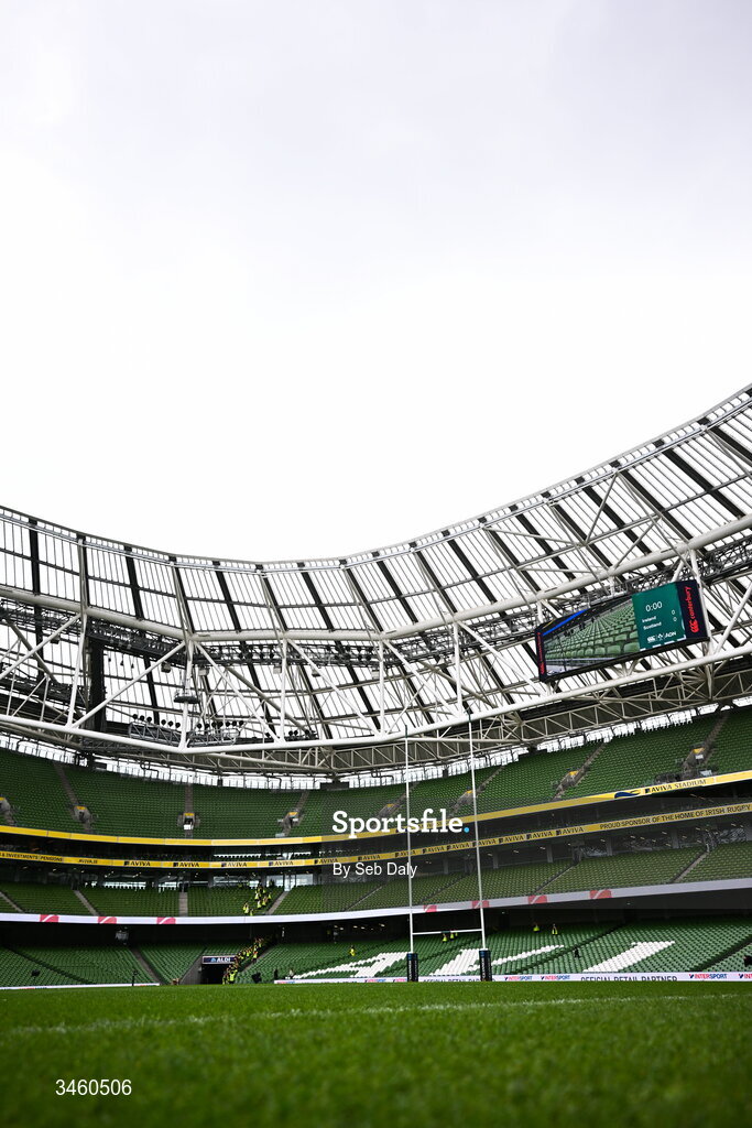 17 May 2026; A general view ahead of the Women's 6 Nations Rugby Championship match between Ireland and Scotland at the Aviva Stadium in Dublin. Photo by Seb Daly/Sportsfile