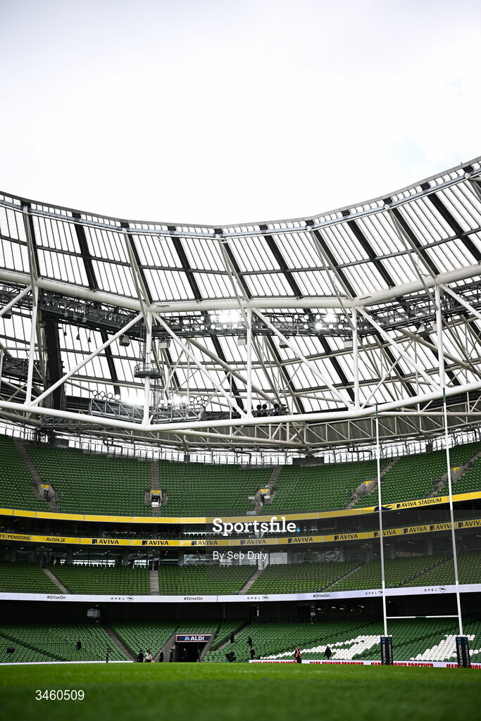 17 May 2026; A general view ahead of the Women's 6 Nations Rugby Championship match between Ireland and Scotland at the Aviva Stadium in Dublin. Photo by Seb Daly/Sportsfile