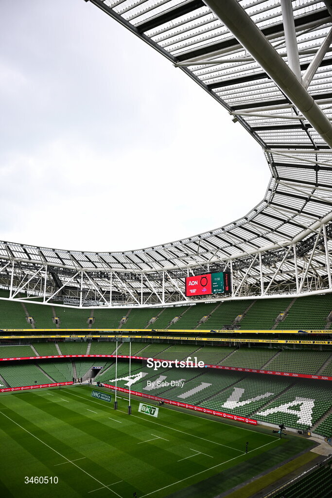 17 May 2026; A general view ahead of the Women's 6 Nations Rugby Championship match between Ireland and Scotland at the Aviva Stadium in Dublin. Photo by Seb Daly/Sportsfile