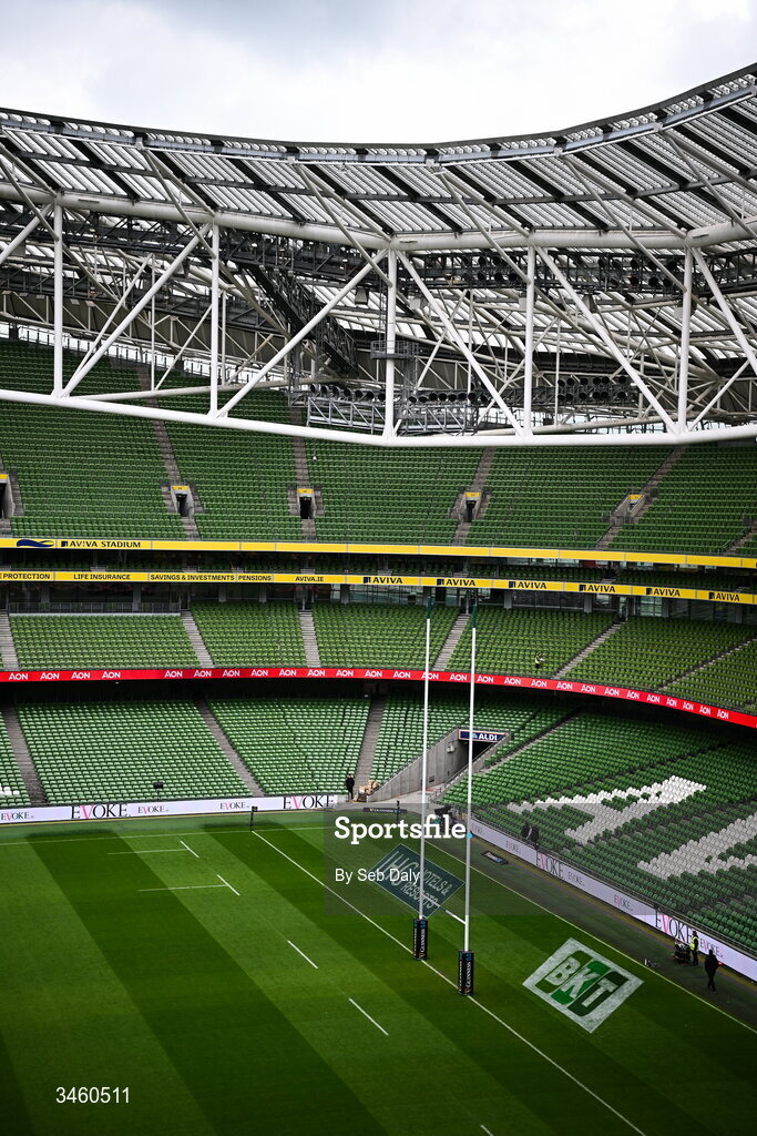 17 May 2026; A general view ahead of the Women's 6 Nations Rugby Championship match between Ireland and Scotland at the Aviva Stadium in Dublin. Photo by Seb Daly/Sportsfile