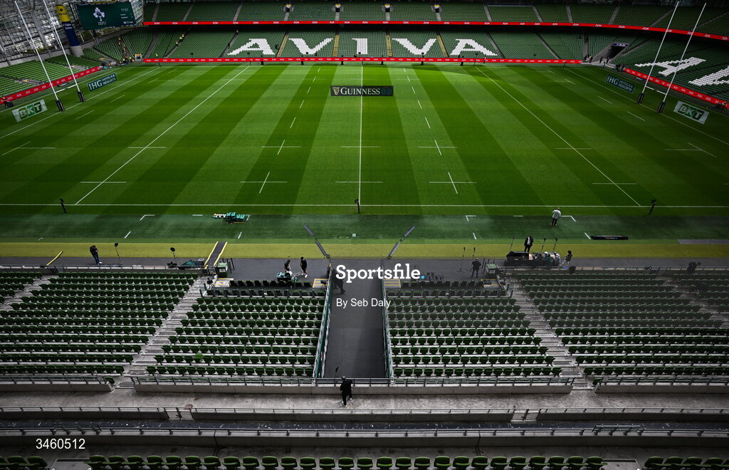 17 May 2026; A general view ahead of the Women's 6 Nations Rugby Championship match between Ireland and Scotland at the Aviva Stadium in Dublin. Photo by Seb Daly/Sportsfile