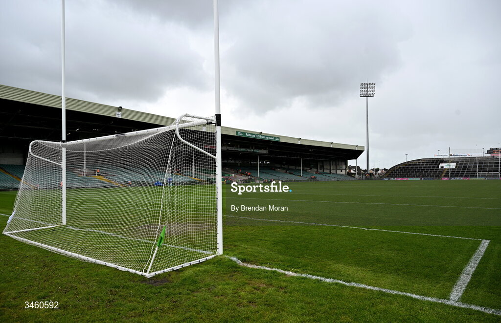 17 May 2026; A general view of the goalmouth before the Munster GAA Senior Hurling Championship Round 4 match between Limerick and Waterford at TUS Gaelic Grounds in Limerick. Photo by Brendan Moran/Sportsfile
