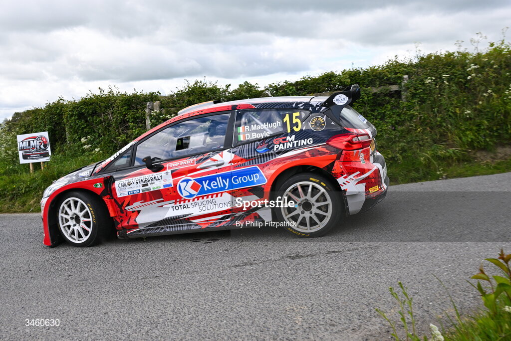 17 May 2026; Ryan McHugh and Declan Boyle compete in their Ford Fiesta Rally2 during the Carlow Stages Rally, Round 4 of the Triton Showers National Rally Championship, in Carlow. Photo by Philip Fitzpatrick/Sportsfile