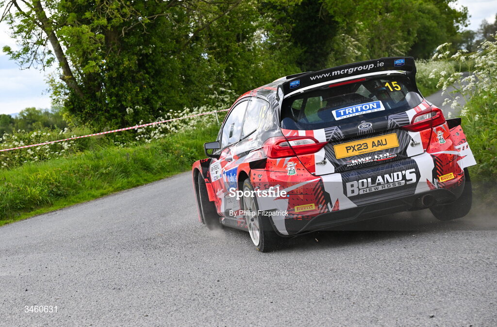17 May 2026; Ryan McHugh and Declan Boyle compete in their Ford Fiesta Rally2 during the Carlow Stages Rally, Round 4 of the Triton Showers National Rally Championship, in Carlow. Photo by Philip Fitzpatrick/Sportsfile