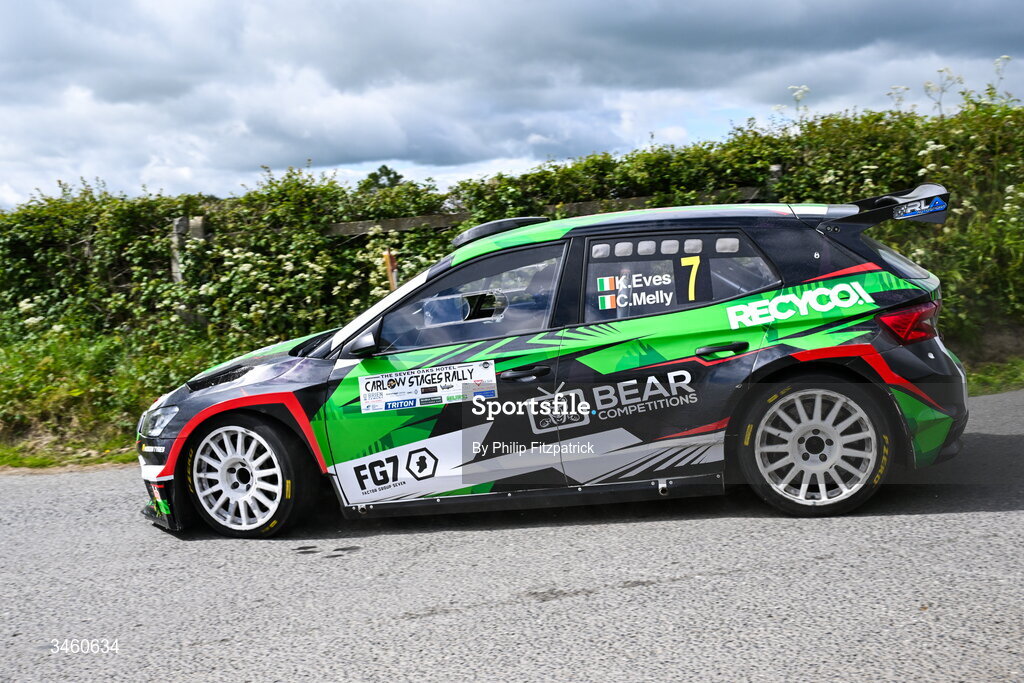 17 May 2026;  Kevin Eves and Chris Melly compete in their Skoda Fabia RS Rally2 during the Carlow Stages Rally, Round 4 of the Triton Showers National Rally Championship, in Carlow. Photo by Philip Fitzpatrick/Sportsfile