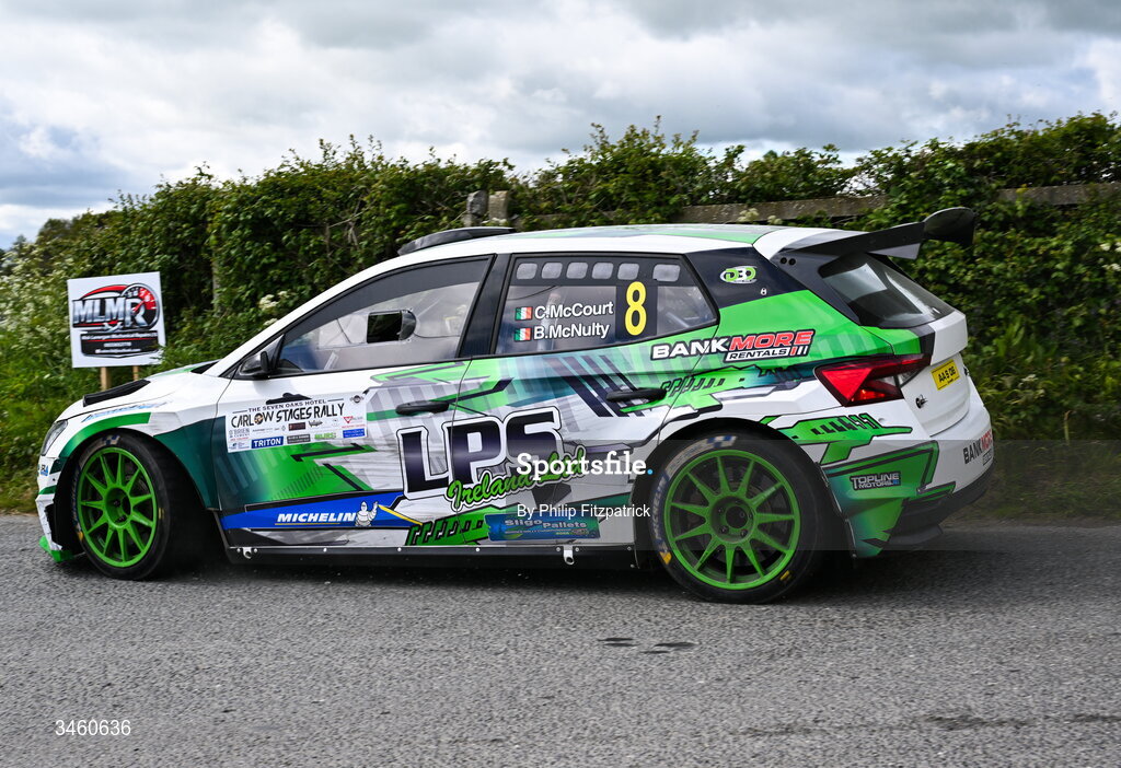 17 May 2026; Cathan McCourt and Barry McNulty compete in their Skoda Fabia RS Rally2 during the Carlow Stages Rally, Round 4 of the Triton Showers National Rally Championship, in Carlow. Photo by Philip Fitzpatrick/Sportsfile