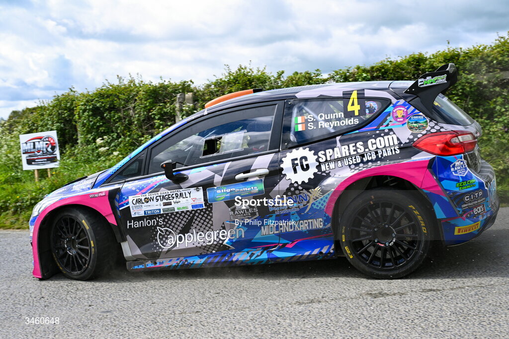 17 May 2026; Shane Quinn and Stephen Reynolds compete in their Ford Fiesta Rally2 during the Carlow Stages Rally, Round 4 of the Triton Showers National Rally Championship, in Carlow. Photo by Philip Fitzpatrick/Sportsfile