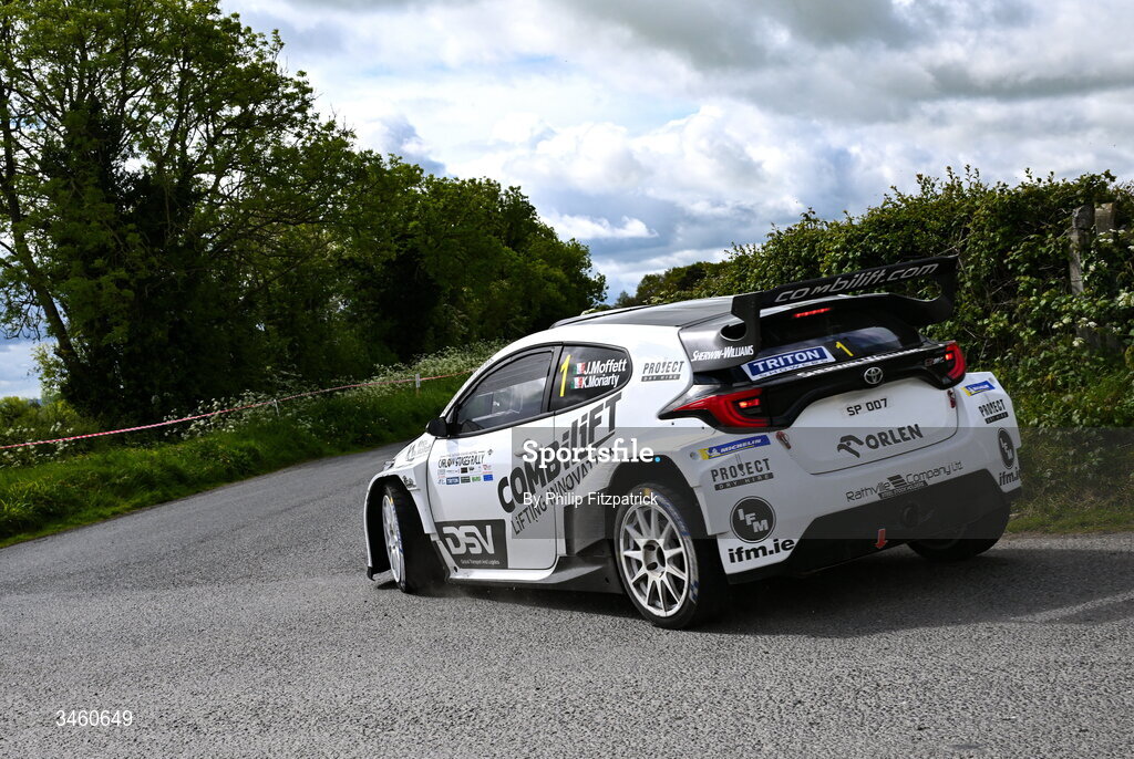 17 May 2026;  Josh Moffett and Keith Moriarty compete in their Toyota GR Yaris Rally2 during the Carlow Stages Rally, Round 4 of the Triton Showers National Rally Championship, in Carlow. Photo by Philip Fitzpatrick/Sportsfile