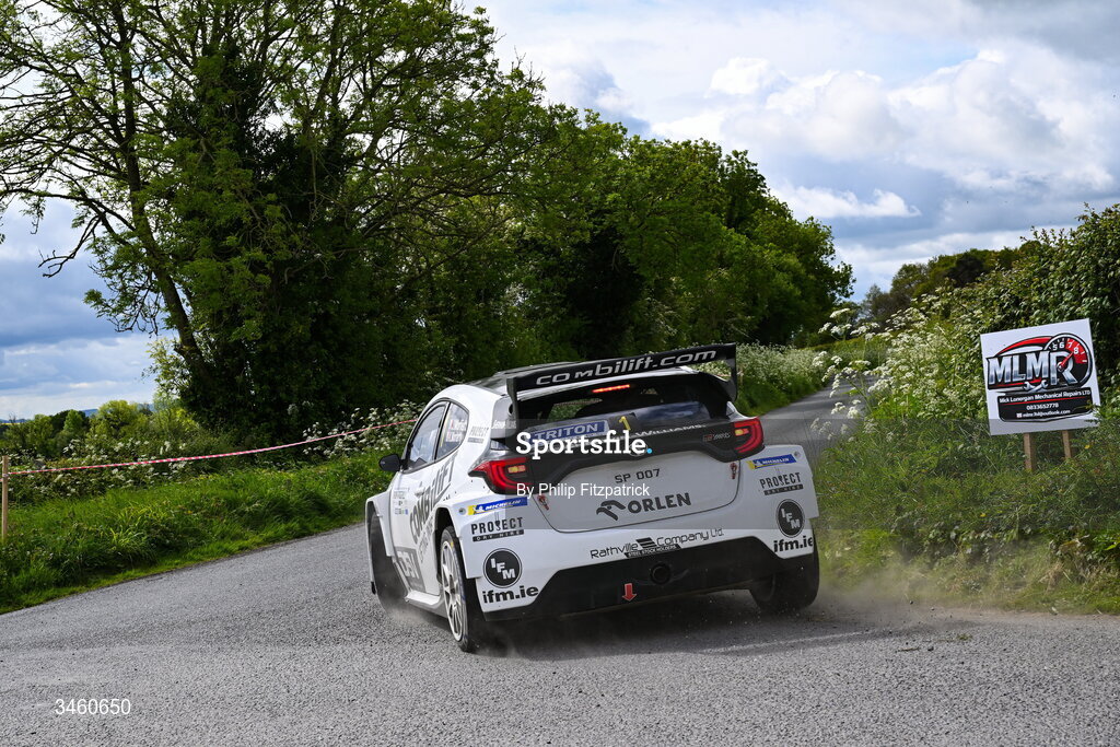 17 May 2026;  Josh Moffett and Keith Moriarty compete in their Toyota GR Yaris Rally2 during the Carlow Stages Rally, Round 4 of the Triton Showers National Rally Championship, in Carlow. Photo by Philip Fitzpatrick/Sportsfile