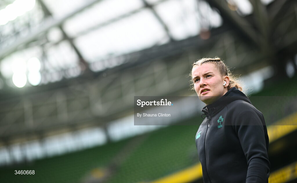 17 May 2026; Ruth Campbell of Ireland before the Women's 6 Nations Rugby Championship match between Ireland and Scotland at the Aviva Stadium in Dublin. Photo by Shauna Clinton/Sportsfile