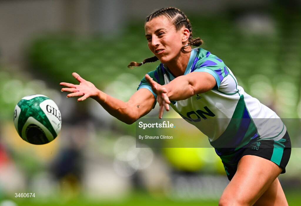 17 May 2026; Emily Lane of Ireland before the Women's 6 Nations Rugby Championship match between Ireland and Scotland at the Aviva Stadium in Dublin. Photo by Shauna Clinton/Sportsfile