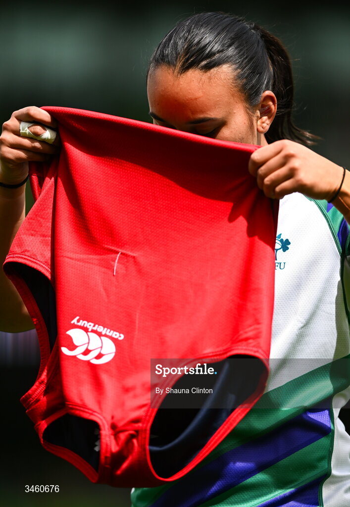 17 May 2026; Nancy McGillivray of Ireland before the Women's 6 Nations Rugby Championship match between Ireland and Scotland at the Aviva Stadium in Dublin. Photo by Shauna Clinton/Sportsfile