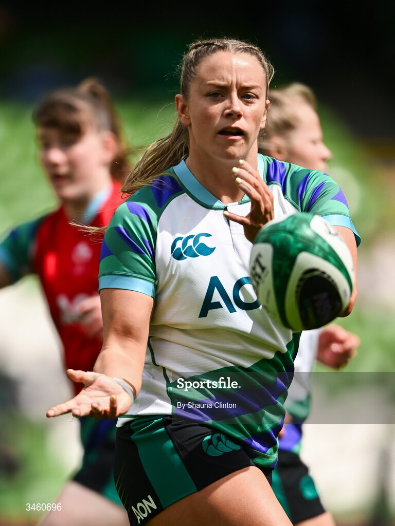 17 May 2026; Stacey Flood of Ireland before the Women's 6 Nations Rugby Championship match between Ireland and Scotland at the Aviva Stadium in Dublin. Photo by Shauna Clinton/Sportsfile