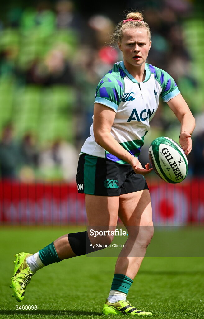 17 May 2026; Dannah O'Brien of Ireland before the Women's 6 Nations Rugby Championship match between Ireland and Scotland at the Aviva Stadium in Dublin. Photo by Shauna Clinton/Sportsfile