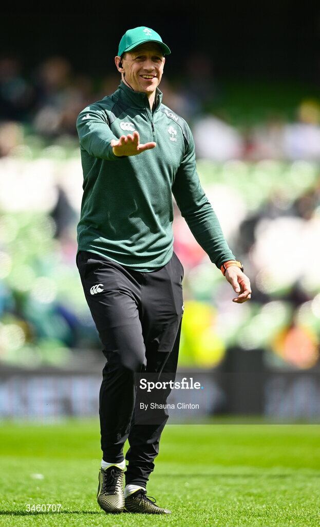 17 May 2026; Ireland head coach Scott Bemand before the Women's 6 Nations Rugby Championship match between Ireland and Scotland at the Aviva Stadium in Dublin. Photo by Shauna Clinton/Sportsfile