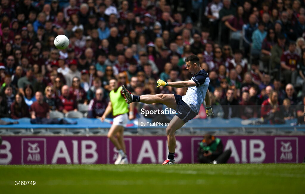 17 May 2026; Cormac Costello of Dublin scores a free during the Leinster GAA Football Senior Championship final match between Dublin and Westmeath at Croke Park in Dublin. Photo by Paul Phelan/Sportsfile