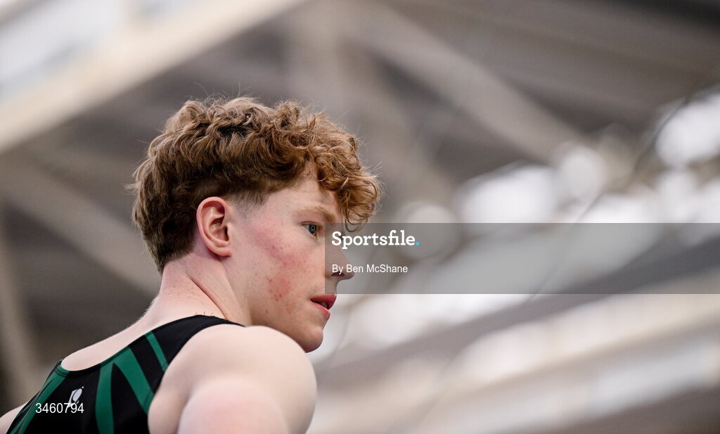 17 May 2026; Fionn McCarthy of Douglas GC before competing in the Rings during the Gymnastics Ireland National Series Sport Ireland National Indoor Arena on the Sport Ireland Campus in Dublin. Photo by Ben McShane/Sportsfile