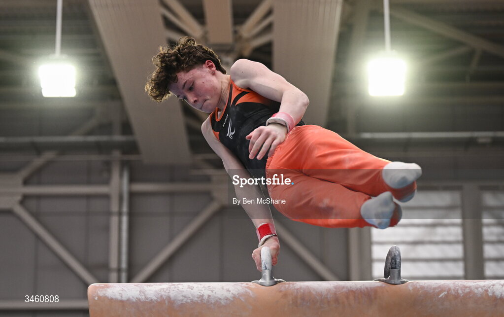 17 May 2026; Robert Ward of Phoenix GC competes in the Pommel Horse event during the Gymnastics Ireland National Series Sport Ireland National Indoor Arena on the Sport Ireland Campus in Dublin. Photo by Ben McShane/Sportsfile