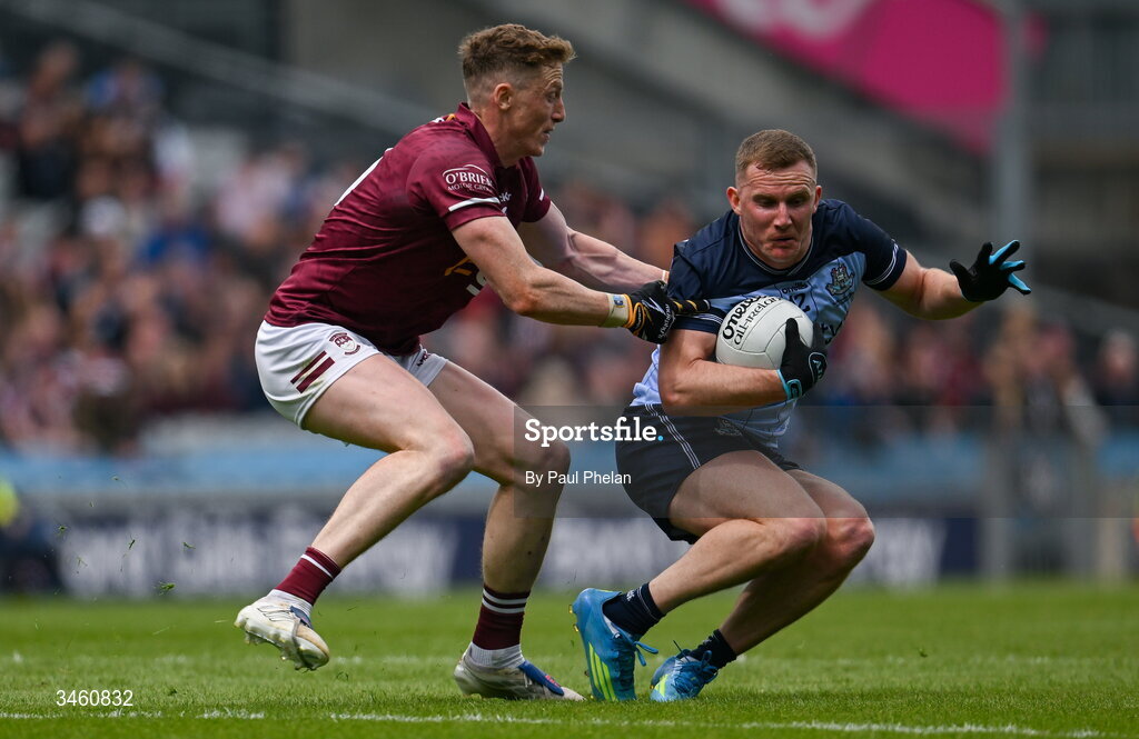 17 May 2026; Ciaran Kilkenny of Dublin in action against Ray Connellan of Westmeath during the Leinster GAA Football Senior Championship final match between Dublin and Westmeath at Croke Park in Dublin. Photo by Paul Phelan/Sportsfile