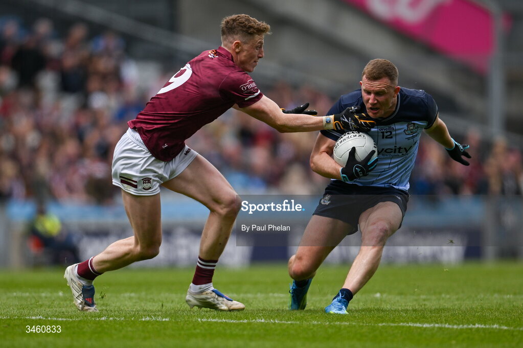 17 May 2026; Ciaran Kilkenny of Dublin in action against Ray Connellan of Westmeath during the Leinster GAA Football Senior Championship final match between Dublin and Westmeath at Croke Park in Dublin. Photo by Paul Phelan/Sportsfile