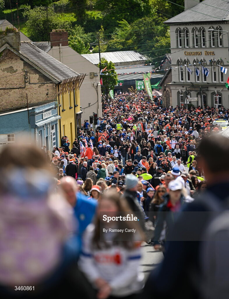 17 May 2026; Supporters gather in Clones town before the Ulster GAA Football Senior Championship final match between Armagh and Monaghan at St Tiernach's Park in Clones, Monaghan. Photo by Ramsey Cardy/Sportsfile