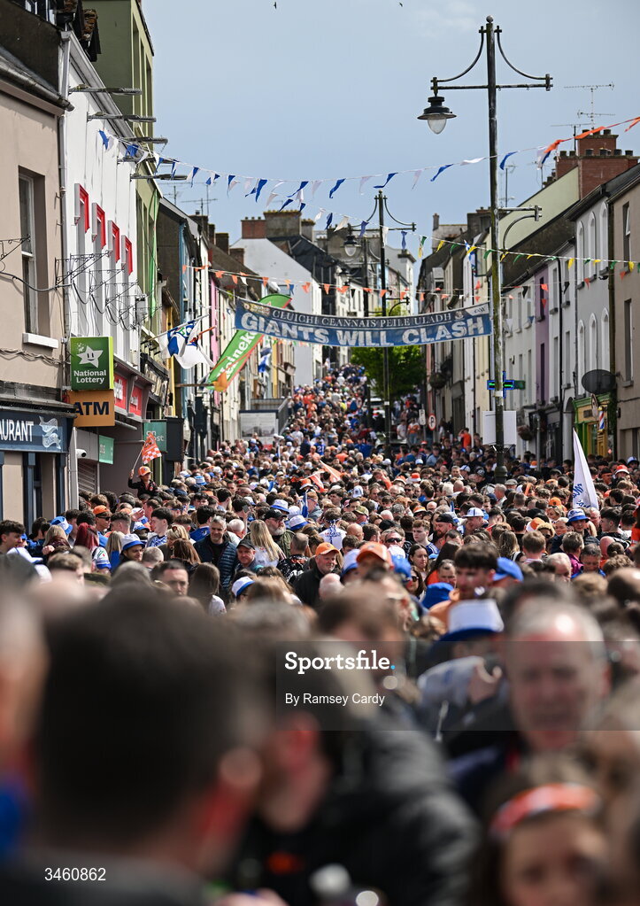 17 May 2026; Supporters gather in Clones town before the Ulster GAA Football Senior Championship final match between Armagh and Monaghan at St Tiernach's Park in Clones, Monaghan. Photo by Ramsey Cardy/Sportsfile
