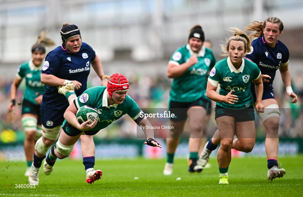 17 May 2026; Aoife Wafer of Ireland during the Women's 6 Nations Rugby Championship match between Ireland and Scotland at the Aviva Stadium in Dublin. Photo by Shauna Clinton/Sportsfile