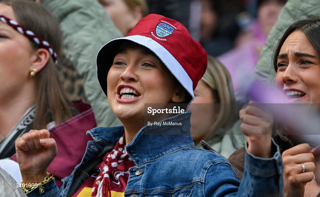 17 May 2026; A Westmeath supporter celebrates a late score during the Leinster GAA Football Senior Championship final match between Dublin and Westmeath at Croke Park in Dublin. Photo by Ray McManus/Sportsfile