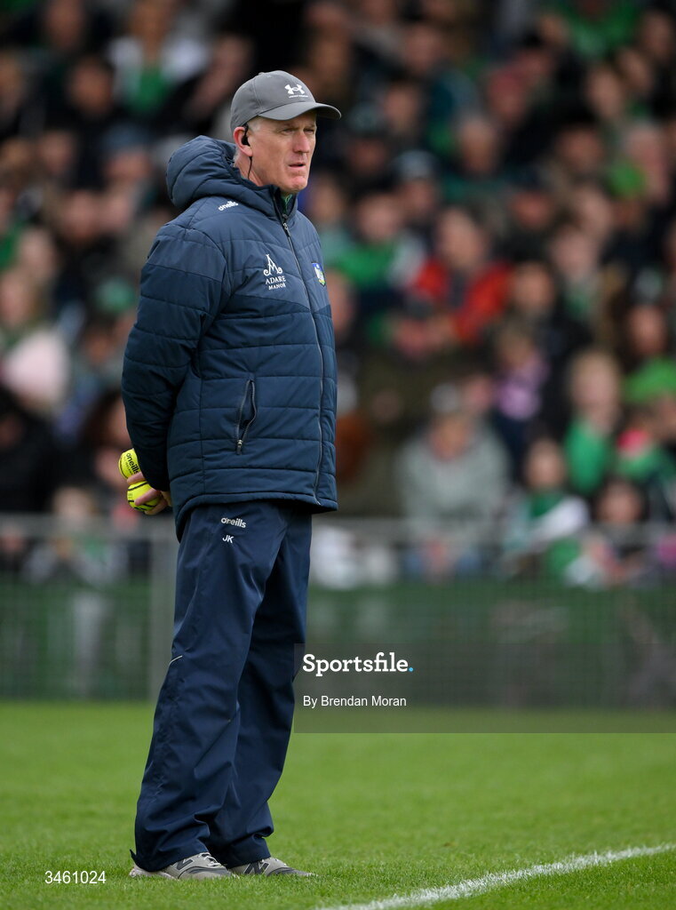 17 May 2026; Limerick manager John Kiely before the Munster GAA Senior Hurling Championship Round 4 match between Limerick and Waterford at TUS Gaelic Grounds in Limerick. Photo by Brendan Moran/Sportsfile