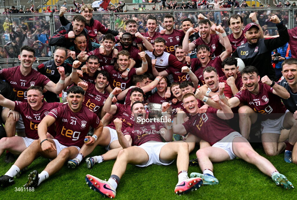 17 May 2026; The Westmeath squad celebrate after winning the Leinster GAA Football Senior Championship final match between Dublin and Westmeath at Croke Park in Dublin. Photo by Paul Phelan/Sportsfile