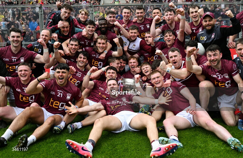 17 May 2026; The Westmeath squad celebrate after winning the Leinster GAA Football Senior Championship final match between Dublin and Westmeath at Croke Park in Dublin. Photo by Paul Phelan/Sportsfile