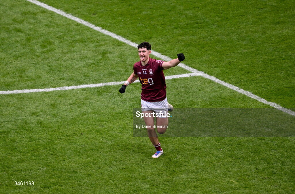 17 May 2026; Jack Duncan of Westmeath celebrates after scoring his side's second goal during the Leinster GAA Football Senior Championship final match between Dublin and Westmeath at Croke Park in Dublin. Photo by Daire Brennan/Sportsfile