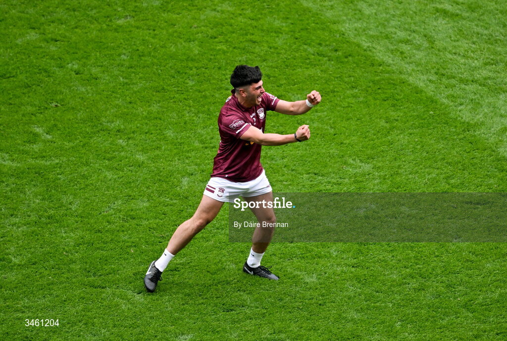 17 May 2026; TJ Cox of Westmeath celebrates after the Leinster GAA Football Senior Championship final match between Dublin and Westmeath at Croke Park in Dublin. Photo by Daire Brennan/Sportsfile