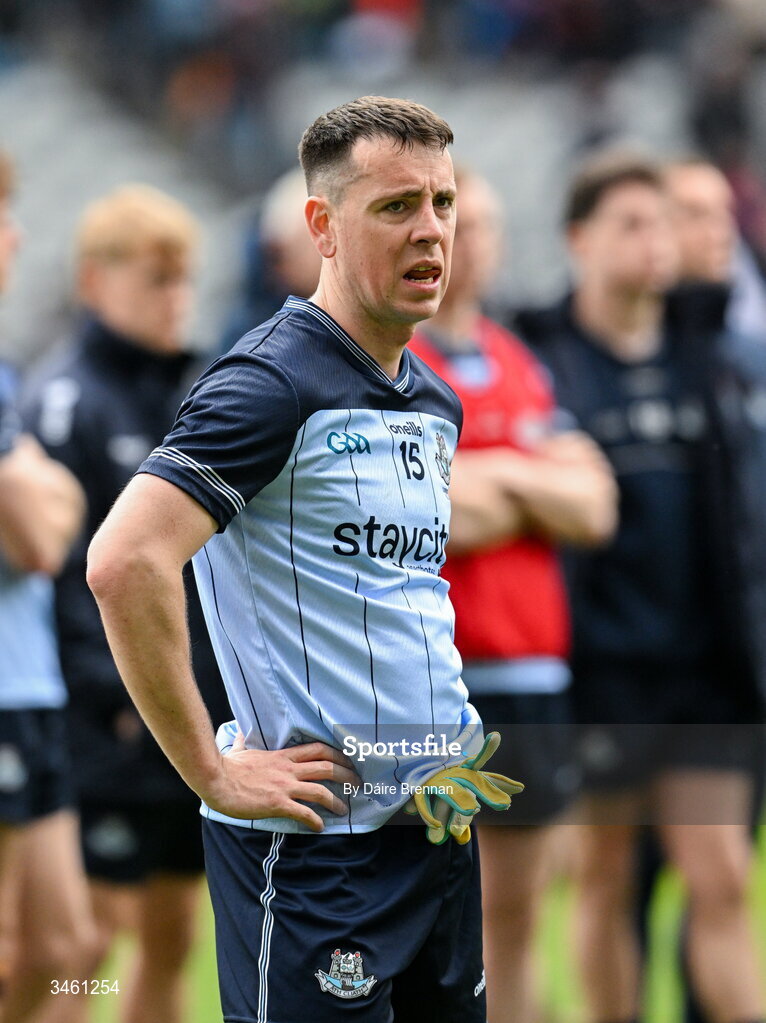 17 May 2026; A dejected Cormac Costello of Dublin after the Leinster GAA Football Senior Championship final match between Dublin and Westmeath at Croke Park in Dublin. Photo by Daire Brennan/Sportsfile