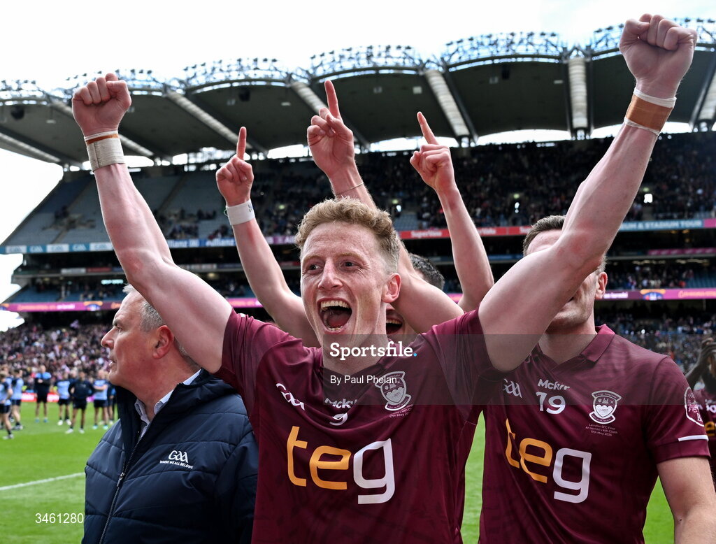 17 May 2026; Ray Connellan of Westmeath celebrates after winning the Leinster GAA Football Senior Championship final match between Dublin and Westmeath at Croke Park in Dublin. Photo by Paul Phelan/Sportsfile