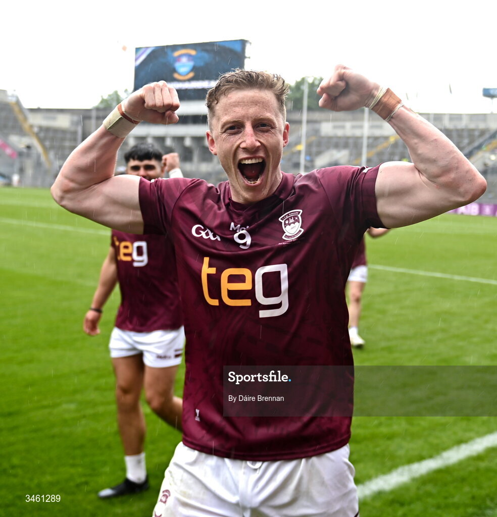 17 May 2026; Ray Connellan of Westmeath celebrates after the Leinster GAA Football Senior Championship final match between Dublin and Westmeath at Croke Park in Dublin. Photo by Daire Brennan/Sportsfile