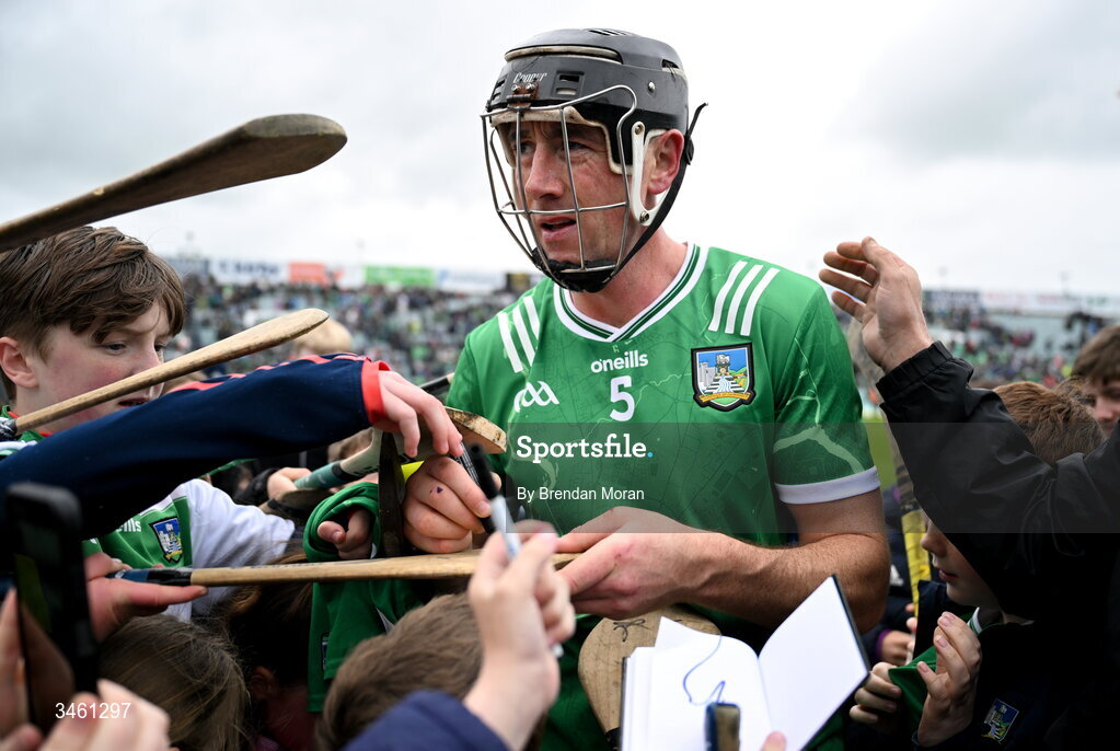 17 May 2026; Diarmaid Byrnes of Limerick leaves the pitch after the Munster GAA Senior Hurling Championship Round 4 match between Limerick and Waterford at TUS Gaelic Grounds in Limerick. Photo by Brendan Moran/Sportsfile