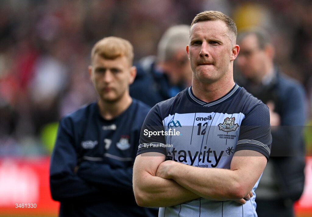17 May 2026; Ciaran Kilkenny of Dublin reacts after the Leinster GAA Football Senior Championship final match between Dublin and Westmeath at Croke Park in Dublin. Photo by Paul Phelan/Sportsfile