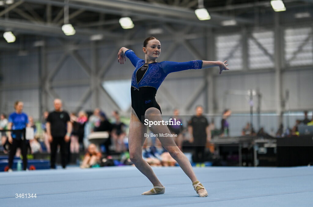 17 May 2026; Roisin McDonnell of RGC competes in the Floor event during the Gymnastics Ireland National Series Sport Ireland National Indoor Arena on the Sport Ireland Campus in Dublin. Photo by Ben McShane/Sportsfile