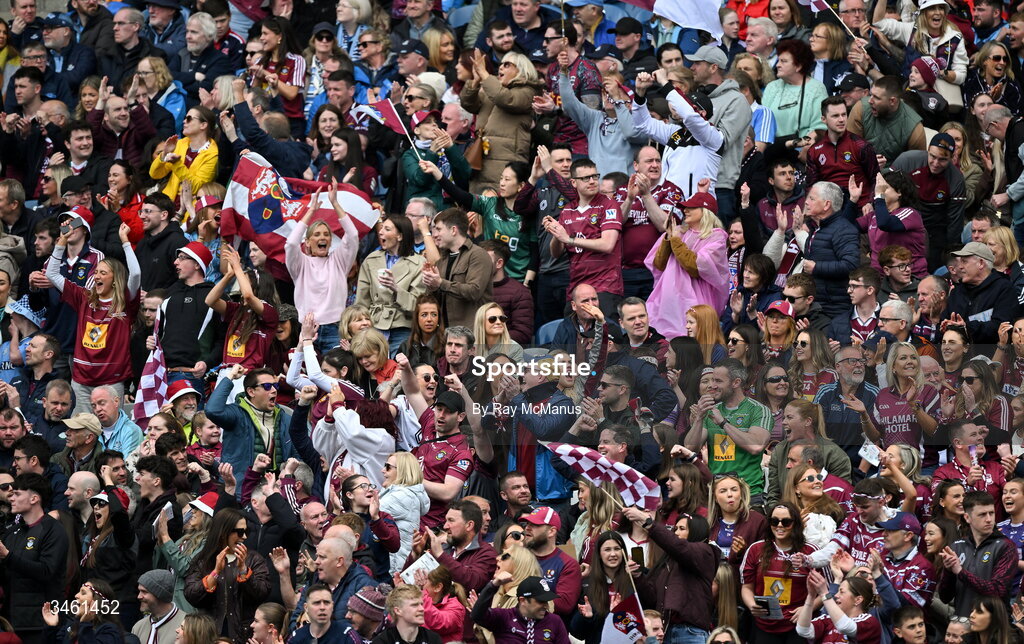 17 May 2026; Westmeath supporters and a few Dubliners, in the Hogan Stand, amongst the 36,536 attendance, during the Leinster GAA Football Senior Championship final match between Dublin and Westmeath at Croke Park in Dublin. Photo by Ray McManus/Sportsfile