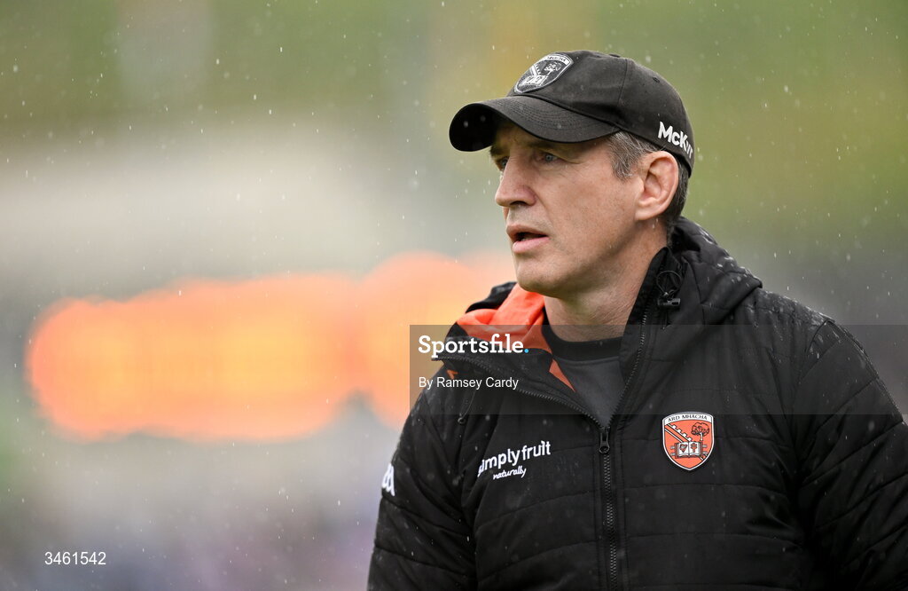 17 May 2026; Armagh manager Kieran McGeeney during the Ulster GAA Football Senior Championship final match between Armagh and Monaghan at St Tiernach's Park in Clones, Monaghan. Photo by Ramsey Cardy/Sportsfile