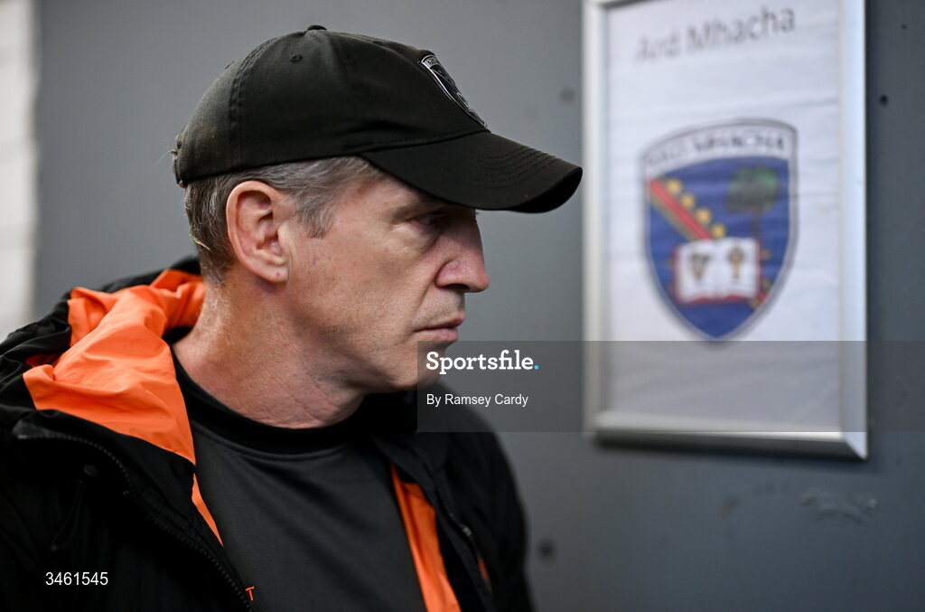 17 May 2026; Armagh manager Kieran McGeeney during the Ulster GAA Football Senior Championship final match between Armagh and Monaghan at St Tiernach's Park in Clones, Monaghan. Photo by Ramsey Cardy/Sportsfile