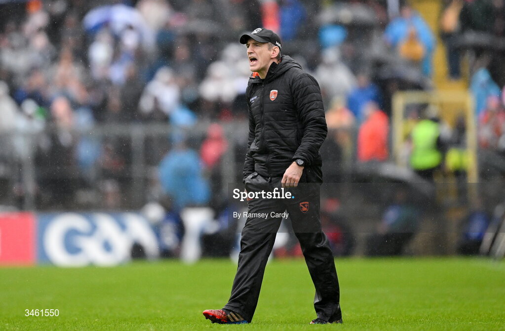 17 May 2026; Armagh manager Kieran McGeeney during the Ulster GAA Football Senior Championship final match between Armagh and Monaghan at St Tiernach's Park in Clones, Monaghan. Photo by Ramsey Cardy/Sportsfile